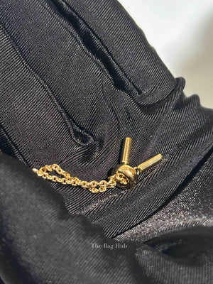 Fendi x Versace Fendace Gold Tone Metal Logo Pendant Necklace