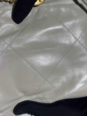 Chanel Gray Shiny Calfskin C22 Mini Bag GHW