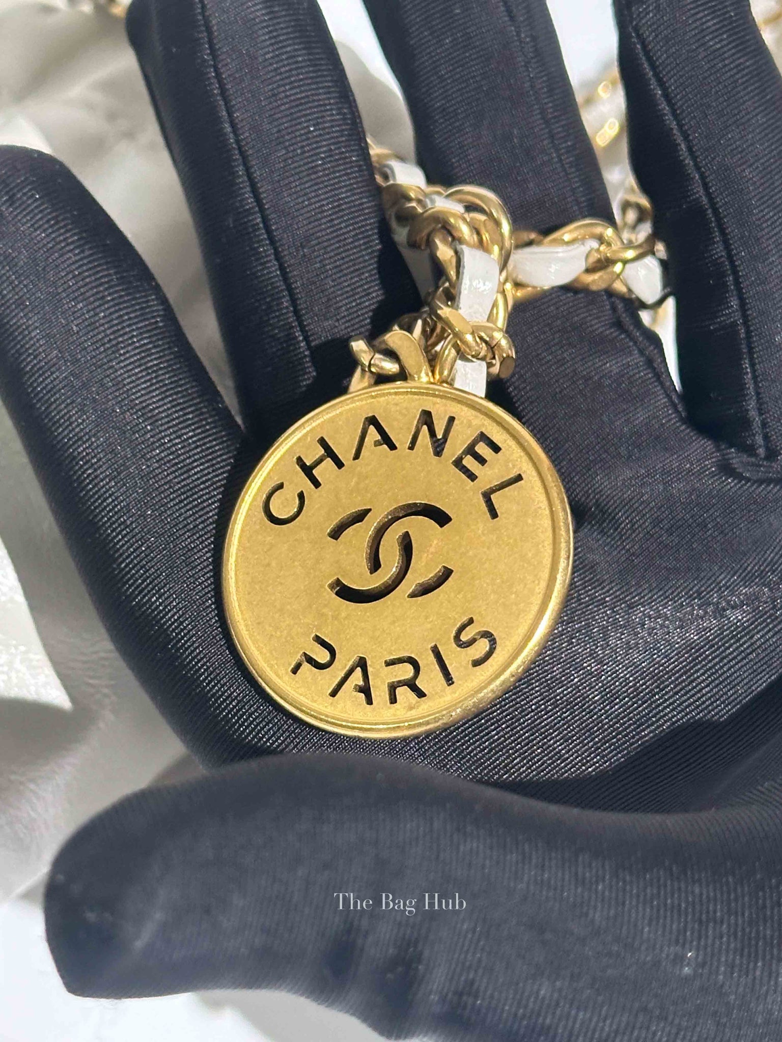 Chanel Gray Shiny Calfskin C22 Mini Bag GHW