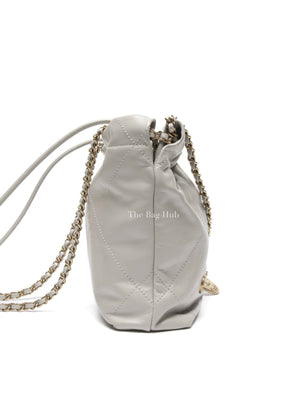 Chanel Gray Shiny Calfskin C22 Mini Bag GHW