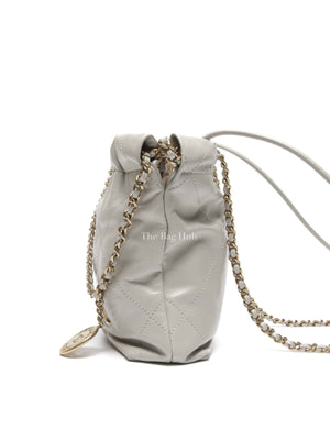 Chanel Gray Shiny Calfskin C22 Mini Bag GHW