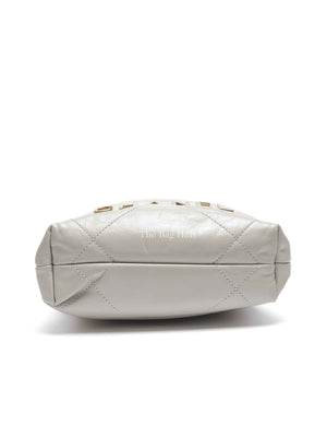 Chanel Gray Shiny Calfskin C22 Mini Bag GHW