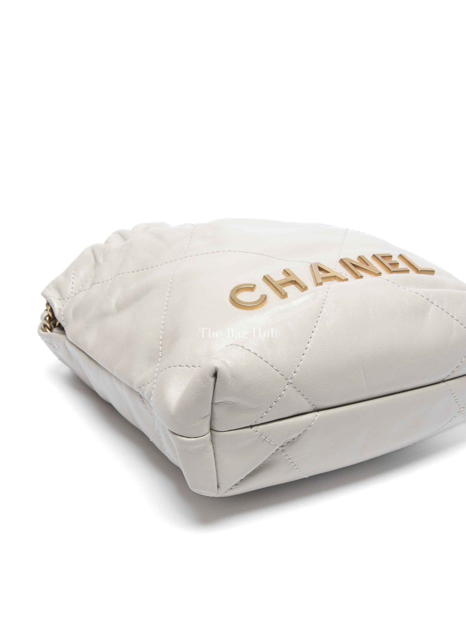 Chanel Gray Shiny Calfskin C22 Mini Bag GHW