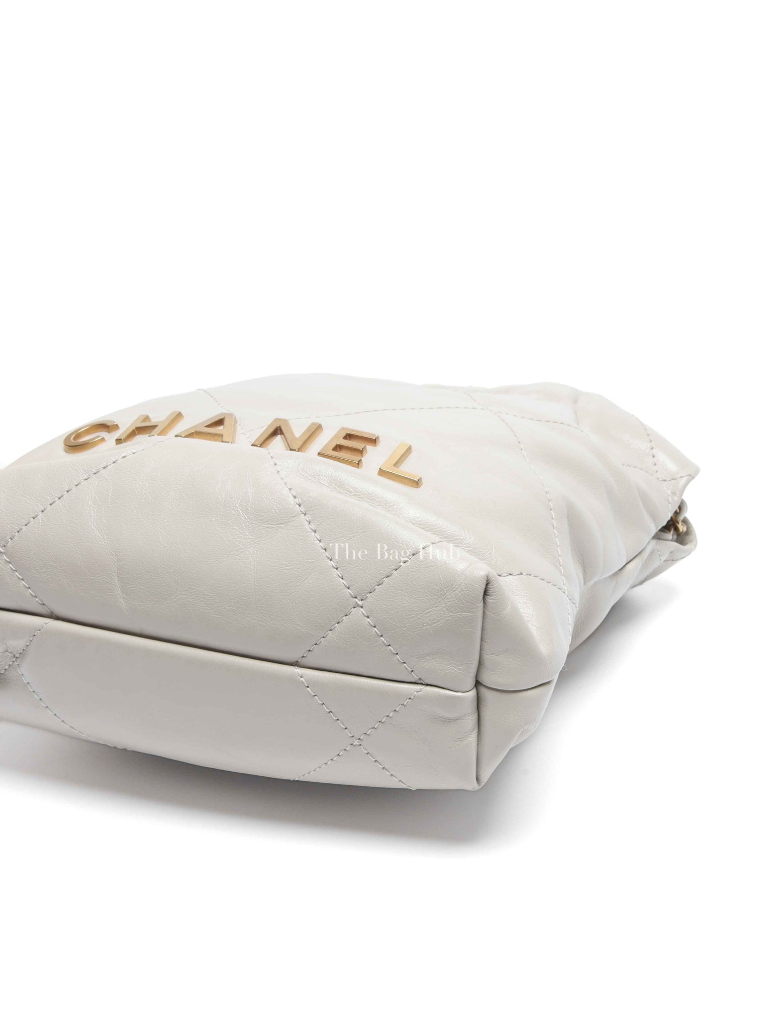 Chanel Gray Shiny Calfskin C22 Mini Bag GHW