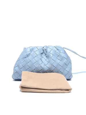 Bottega Veneta Light Blue Intrecciato Leather Mini The Pouch Bag