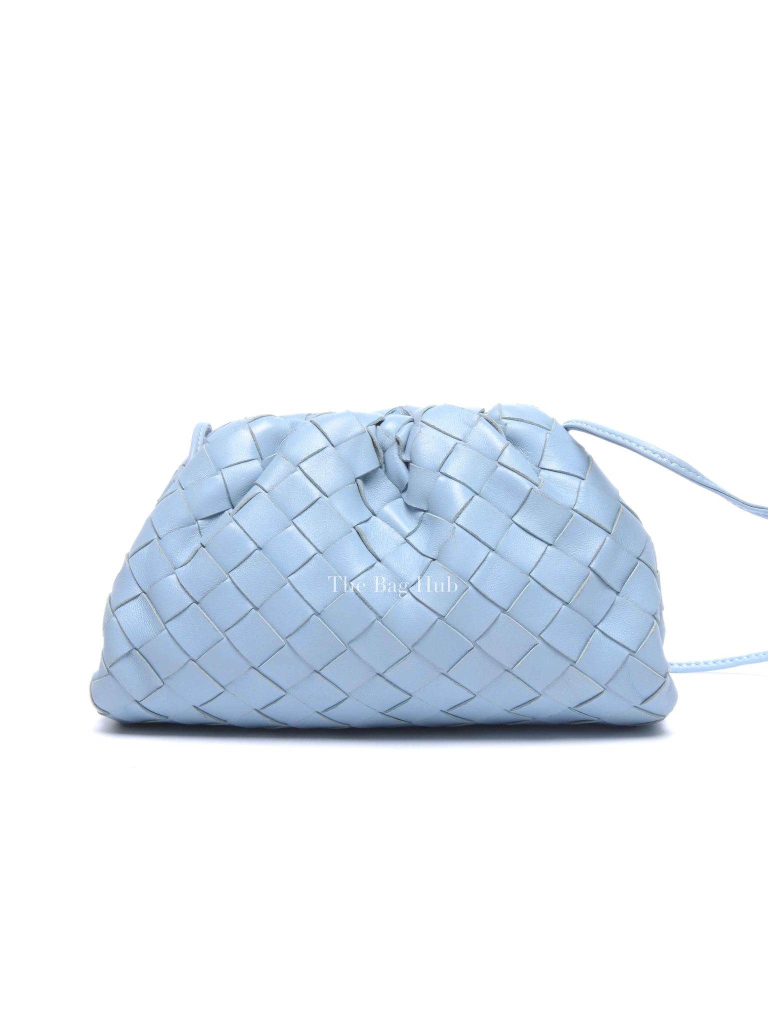 Bottega Veneta Light Blue Intrecciato Leather Mini The Pouch Bag
