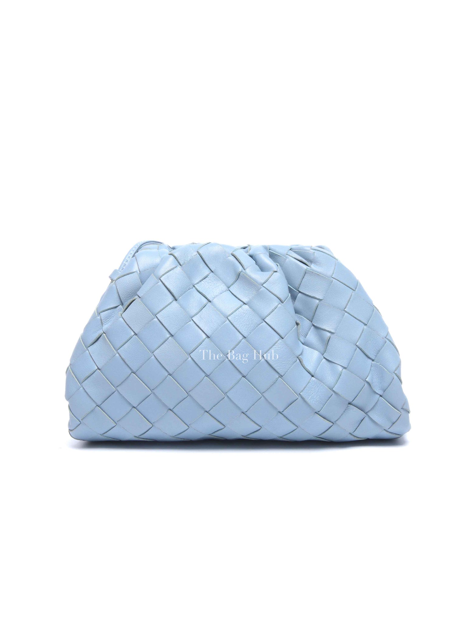 Bottega Veneta Light Blue Intrecciato Leather Mini The Pouch Bag