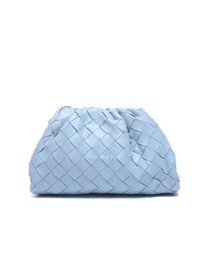 Bottega Veneta Light Blue Intrecciato Leather Mini The Pouch Bag