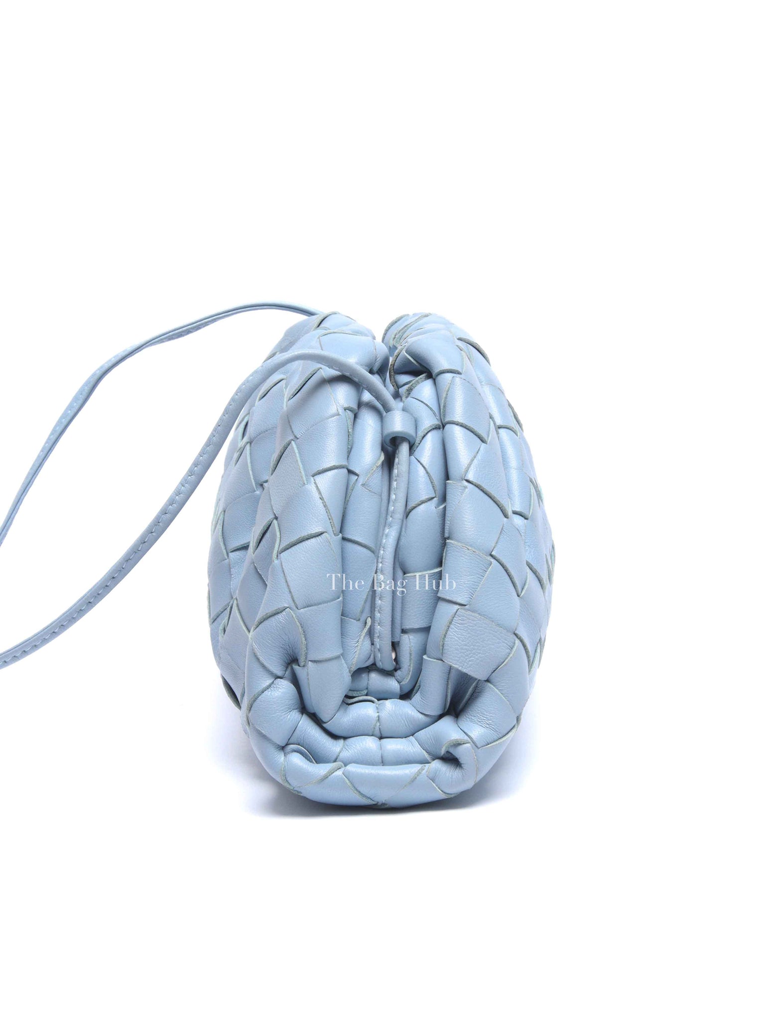 Bottega Veneta Light Blue Intrecciato Leather Mini The Pouch Bag