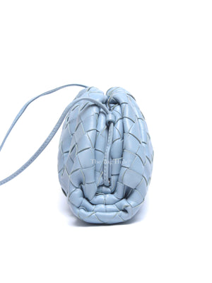 Bottega Veneta Light Blue Intrecciato Leather Mini The Pouch Bag