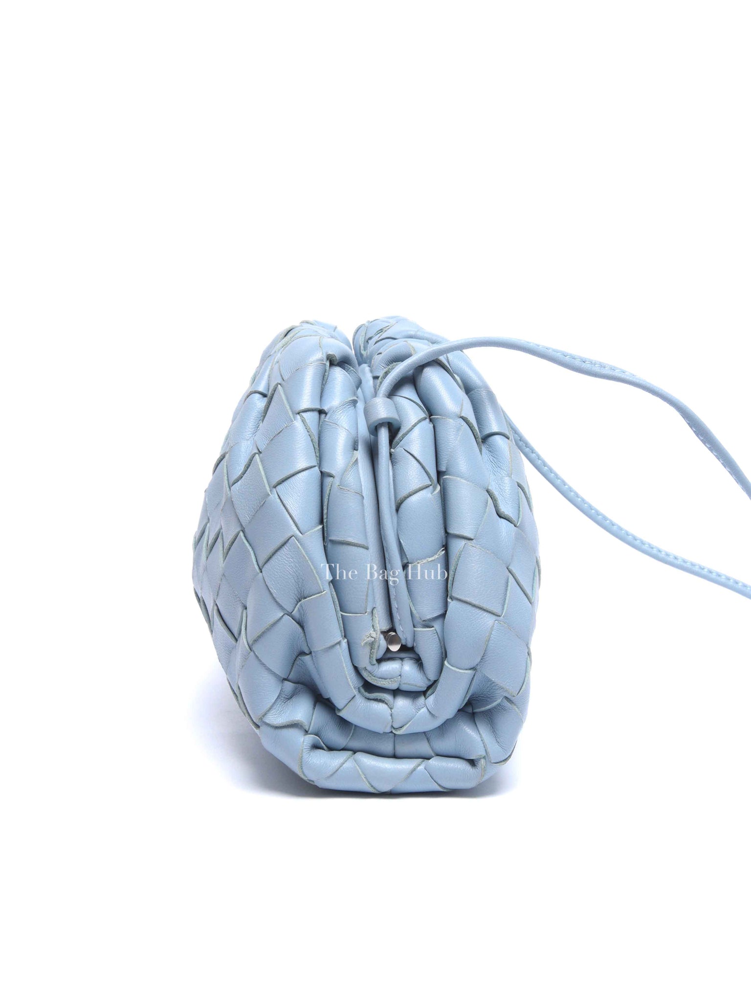 Bottega Veneta Light Blue Intrecciato Leather Mini The Pouch Bag