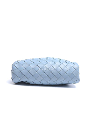 Bottega Veneta Light Blue Intrecciato Leather Mini The Pouch Bag