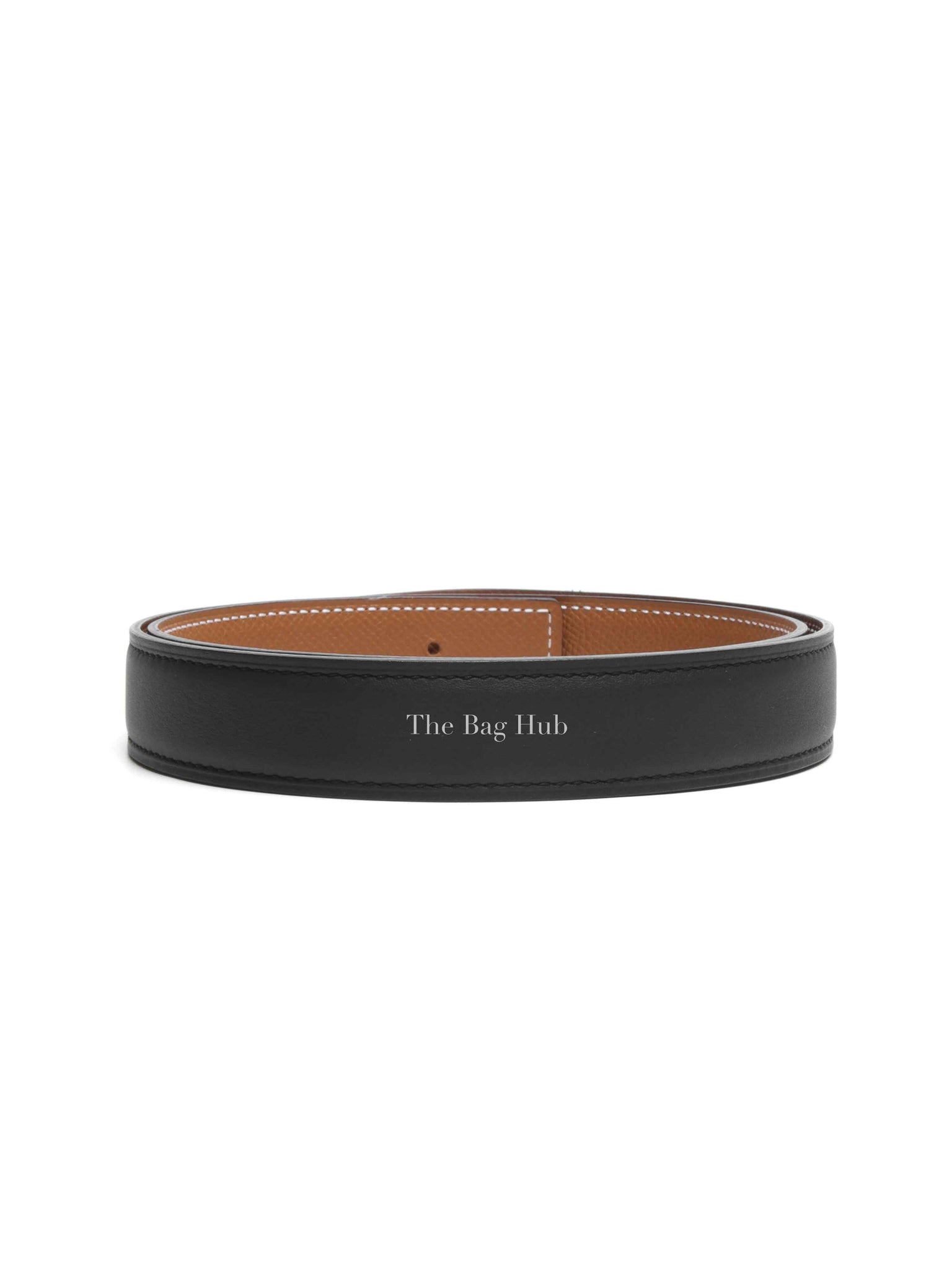 Hermes Noir/Gold Leather Reversible Belt Strap 75cm