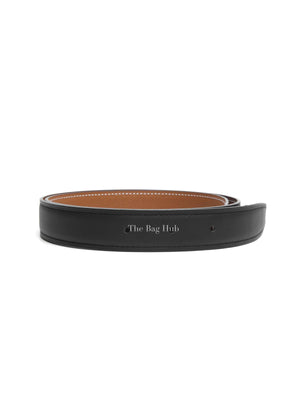 Hermes Noir/Gold Leather Reversible Belt Strap 75cm