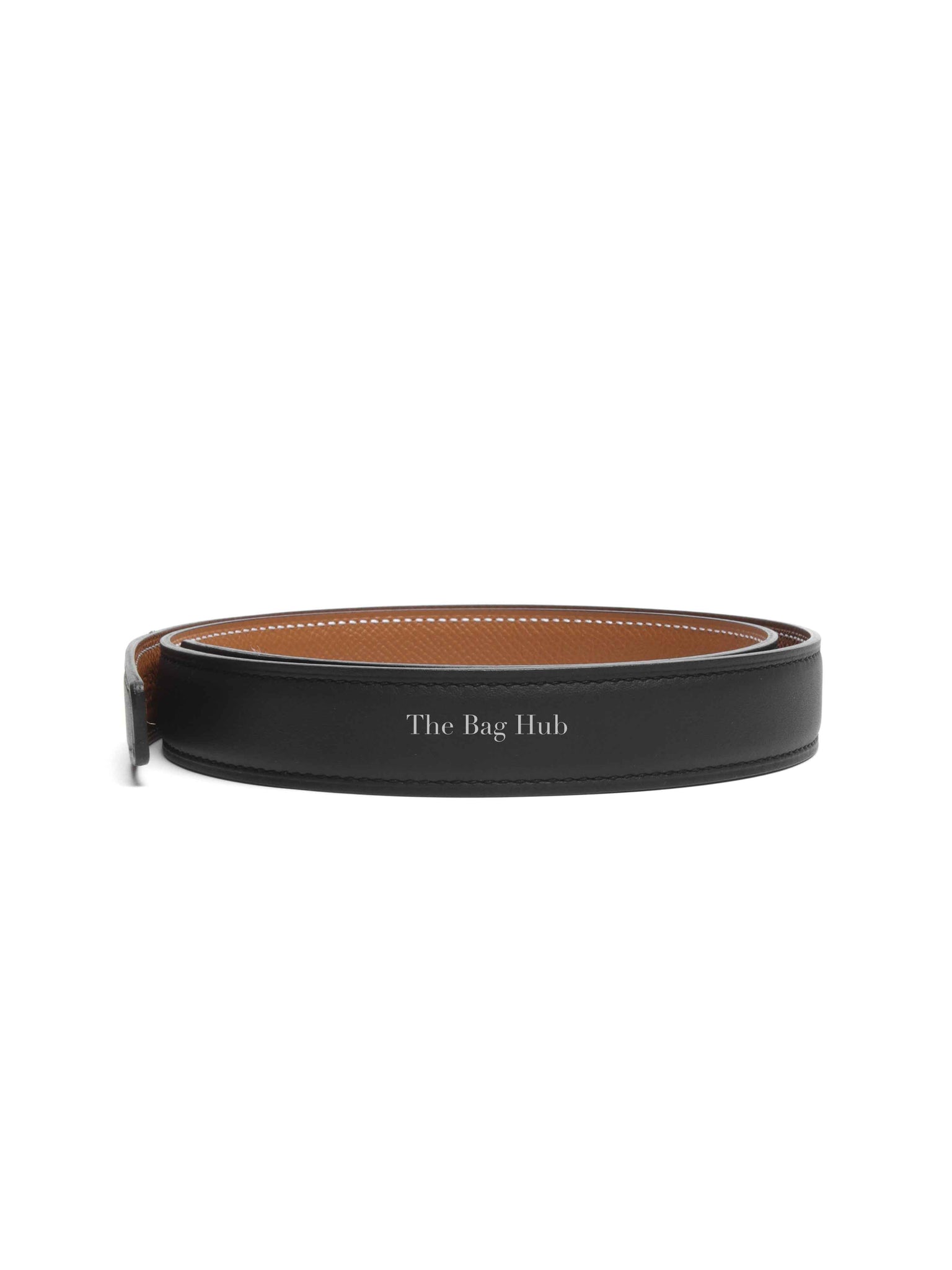 Hermes Noir/Gold Leather Reversible Belt Strap 75cm