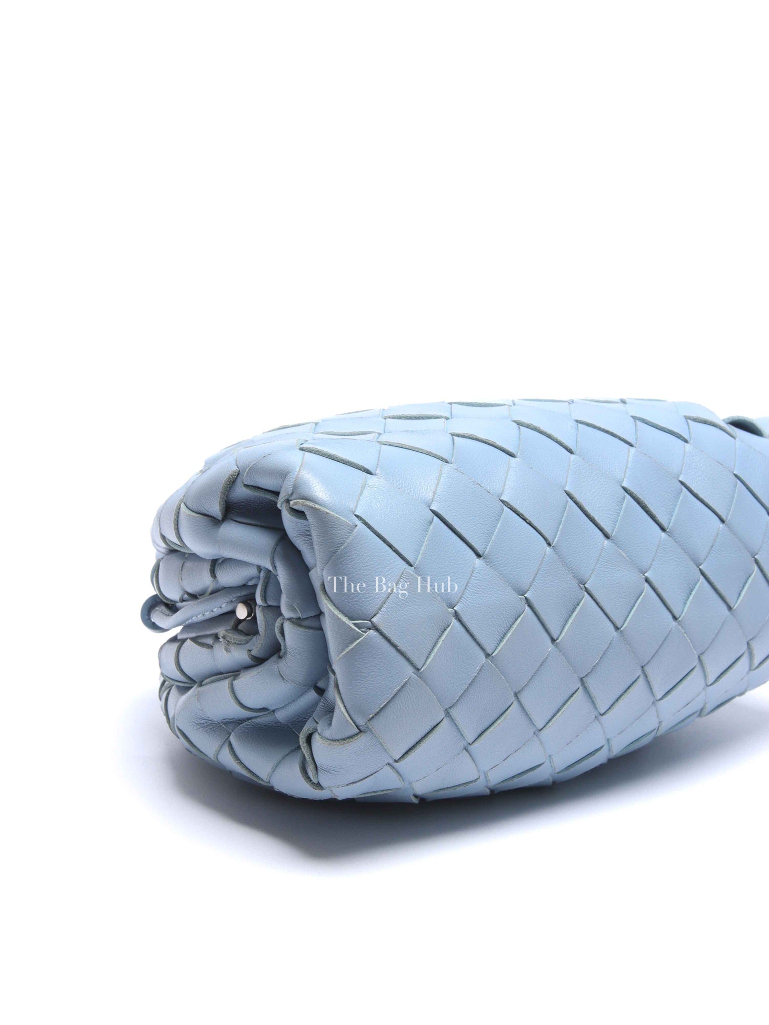 Bottega Veneta Light Blue Intrecciato Leather Mini The Pouch Bag
