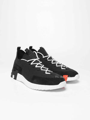 Hermes Noir Fabric Lift Slip-on Sneakers Size 42