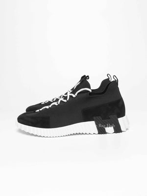 Hermes Noir Fabric Lift Slip-on Sneakers Size 42
