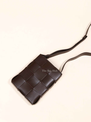 Bottega Veneta Brown Intercciato Calfskin Crossbody Bag