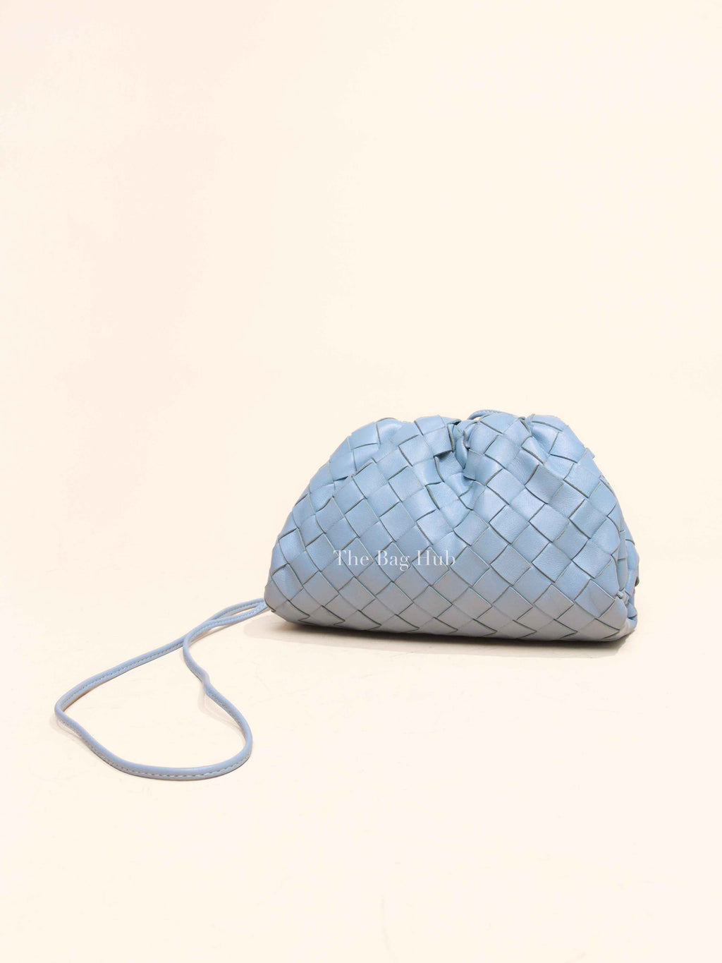 Bottega Veneta Light Blue Intrecciato Leather Mini The Pouch Bag