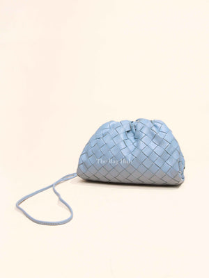 Bottega Veneta Light Blue Intrecciato Leather Mini The Pouch Bag