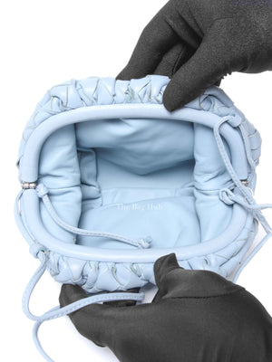 Bottega Veneta Light Blue Intrecciato Leather Mini The Pouch Bag