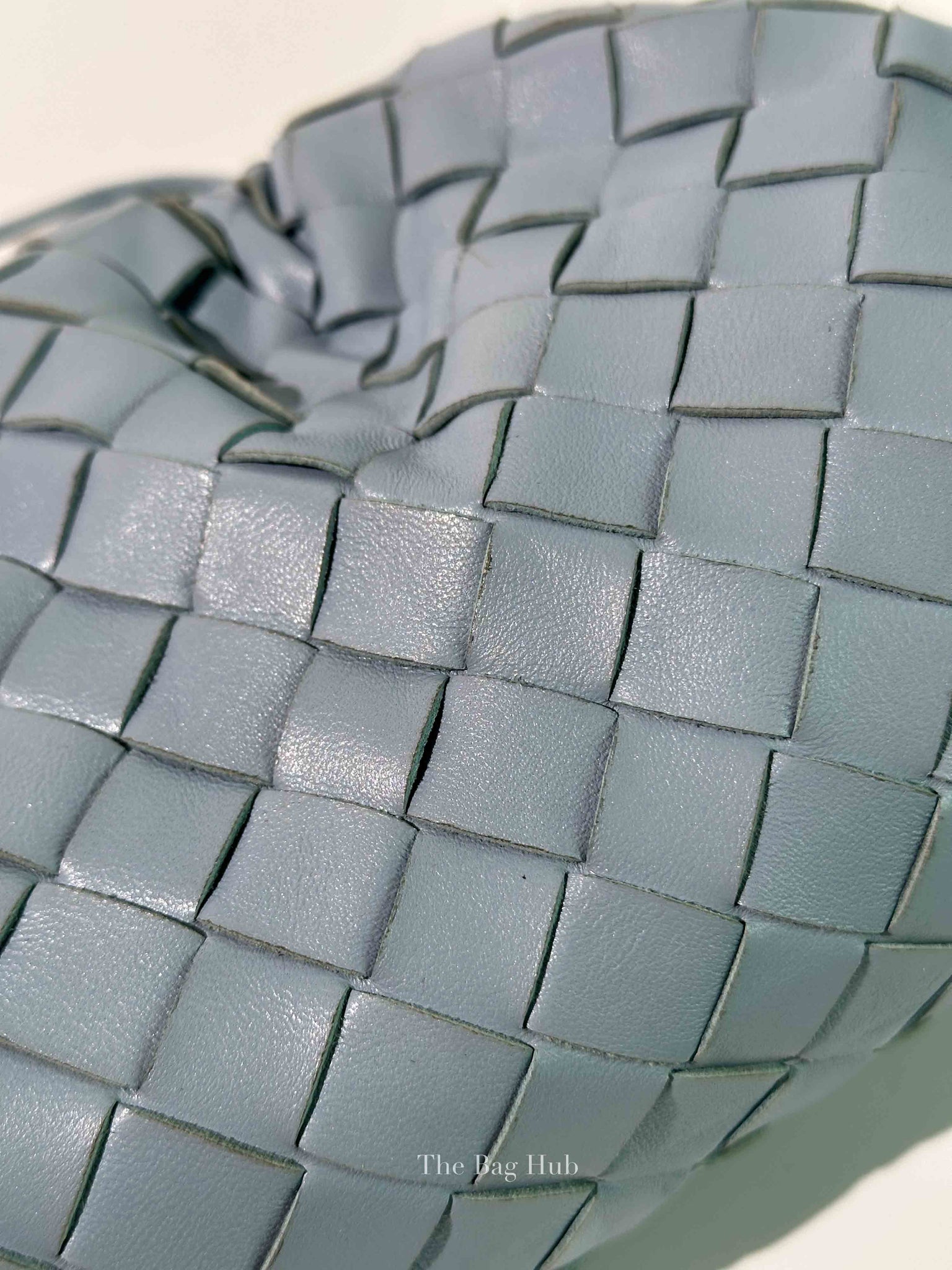 Bottega Veneta Light Blue Intrecciato Leather Mini The Pouch Bag