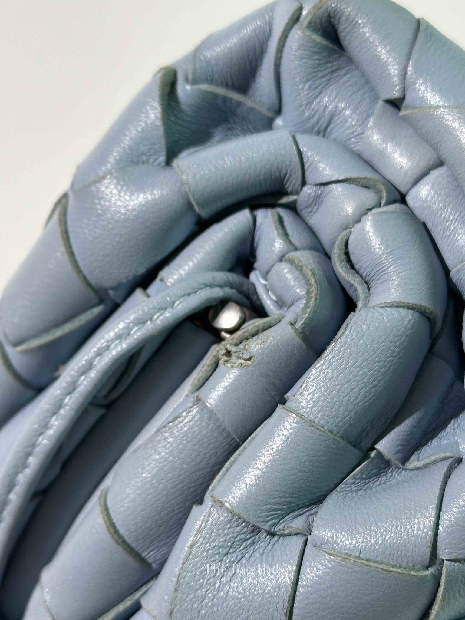 Bottega Veneta Light Blue Intrecciato Leather Mini The Pouch Bag