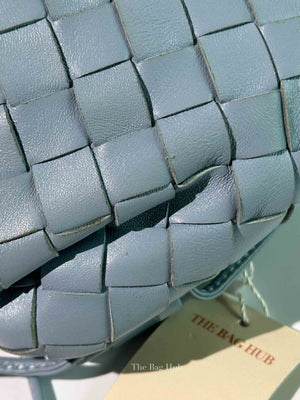 Bottega Veneta Light Blue Intrecciato Leather Mini The Pouch Bag