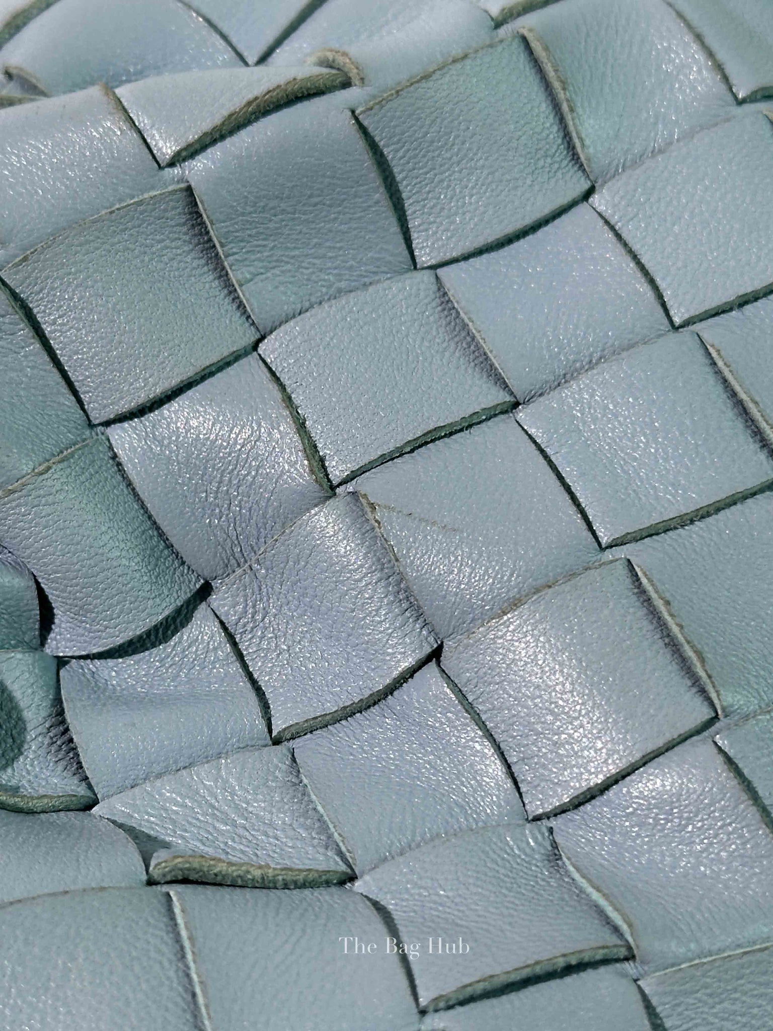 Bottega Veneta Light Blue Intrecciato Leather Mini The Pouch Bag