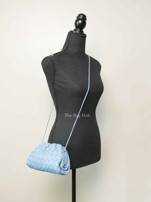 Bottega Veneta Light Blue Intrecciato Leather Mini The Pouch Bag