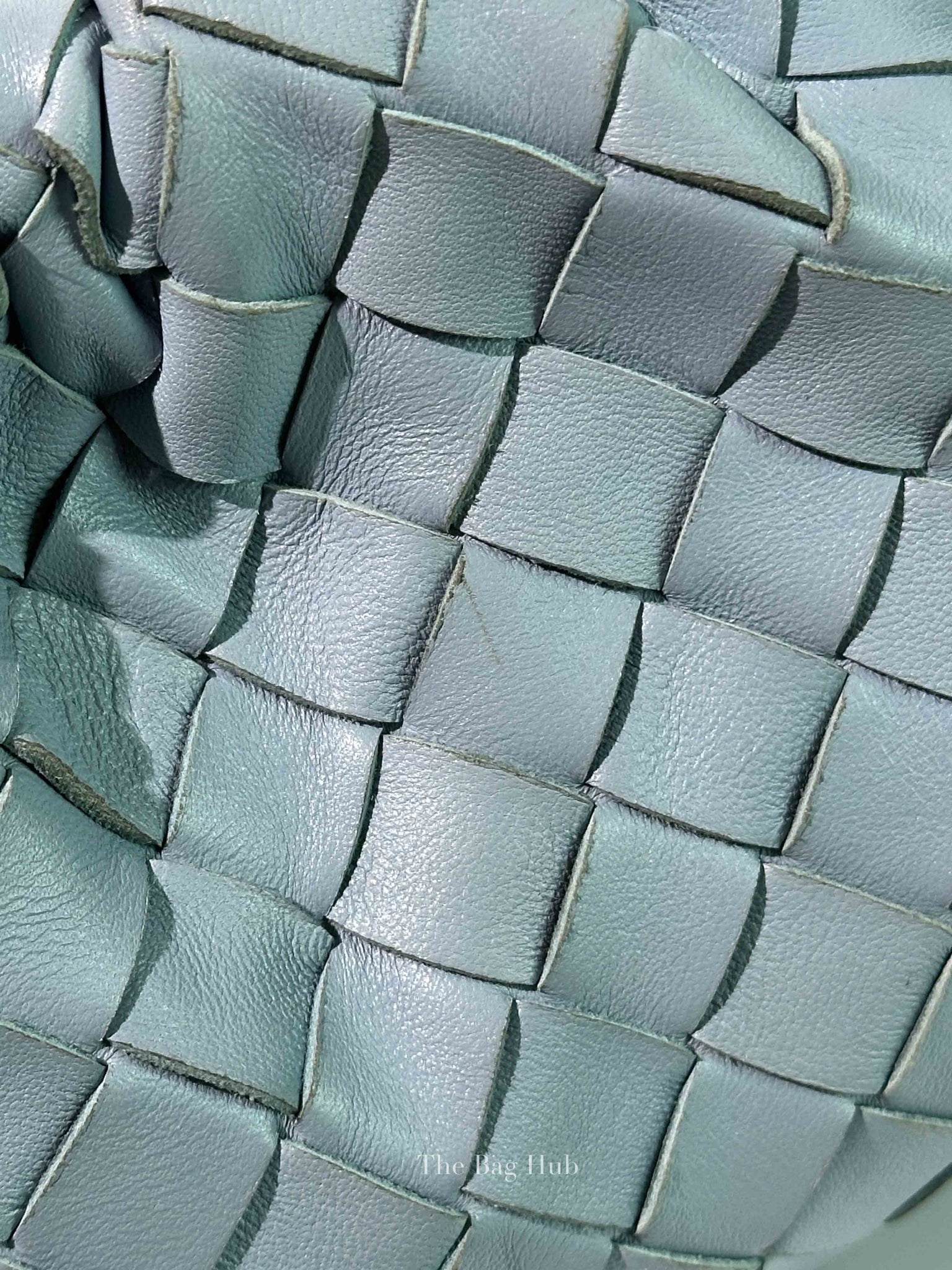 Bottega Veneta Light Blue Intrecciato Leather Mini The Pouch Bag