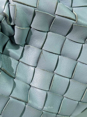 Bottega Veneta Light Blue Intrecciato Leather Mini The Pouch Bag