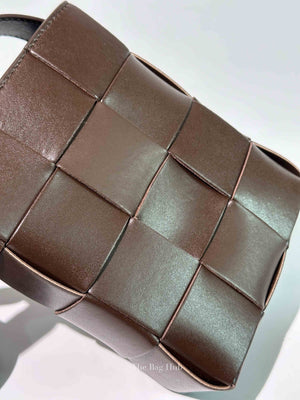Bottega Veneta Brown Intercciato Calfskin Crossbody Bag