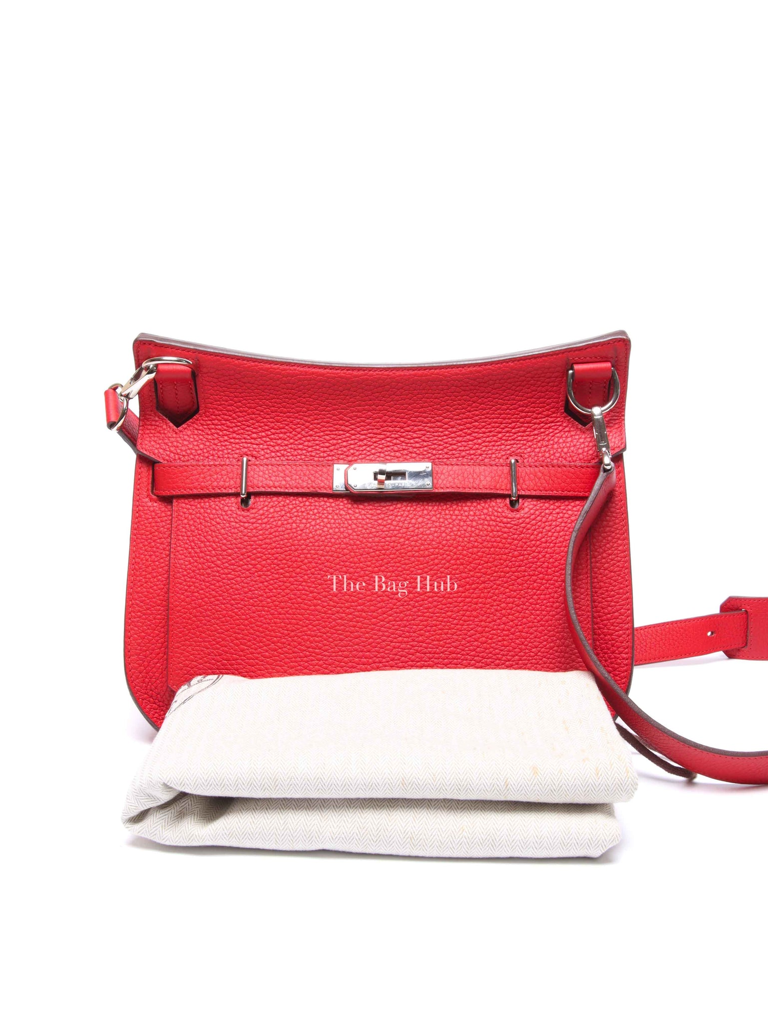 Hermes Rouge Casaque Taurillon Clemence Leather Jypsiere 28 Bag PHW