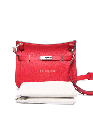 Hermes Rouge Casaque Taurillon Clemence Leather Jypsiere 28 Bag PHW