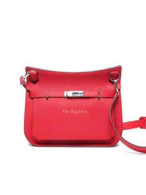 Hermes Rouge Casaque Taurillon Clemence Leather Jypsiere 28 Bag PHW
