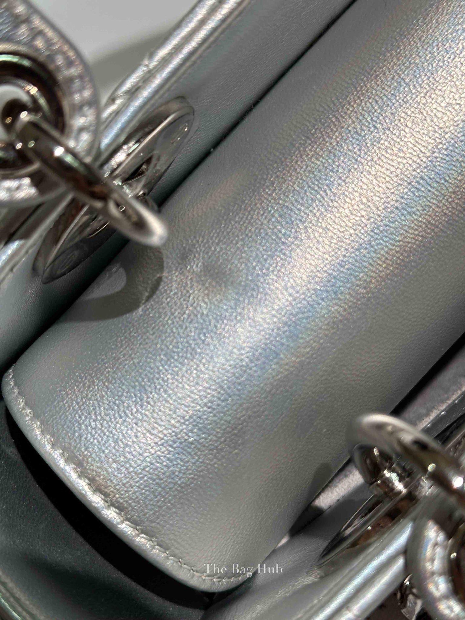 Dior Silver Calfskin My ABCDior Lady Dior Cannage Small Bag