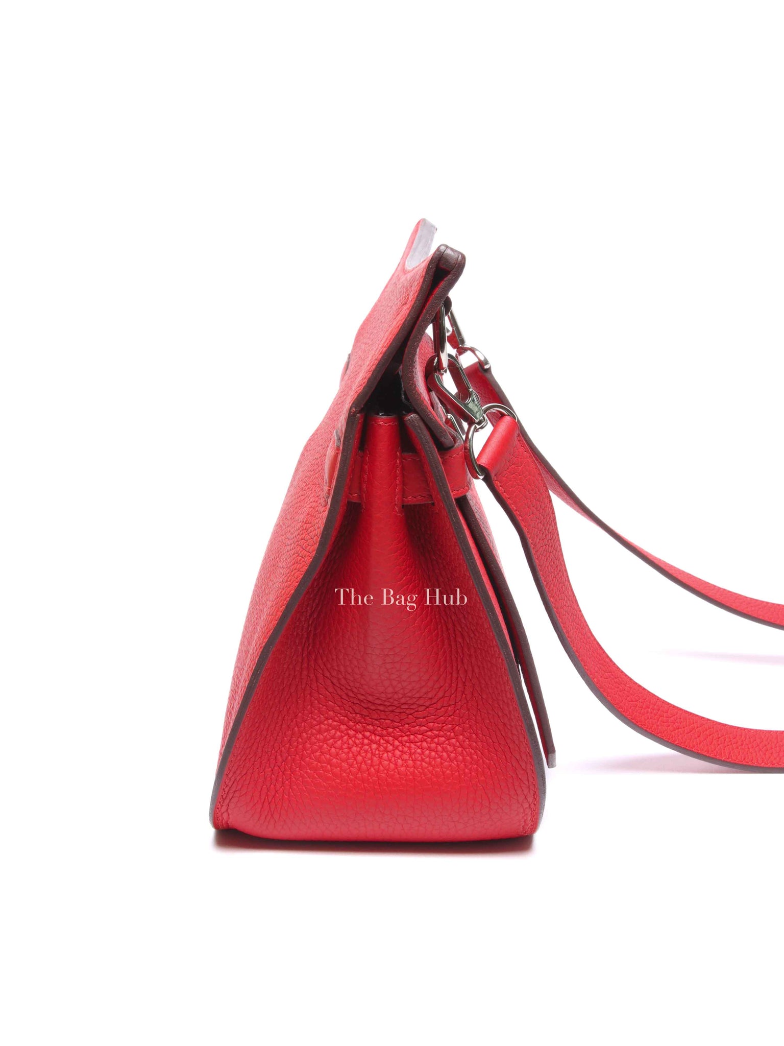 Hermes Rouge Casaque Taurillon Clemence Leather Jypsiere 28 Bag PHW