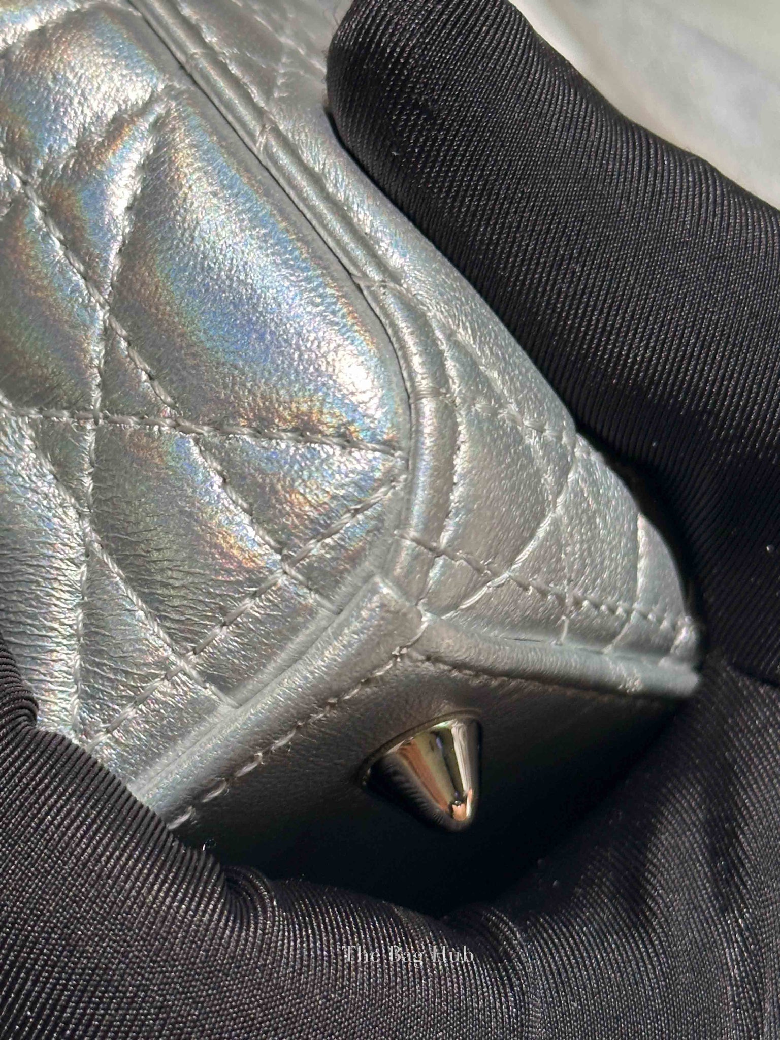 Dior Silver Calfskin My ABCDior Lady Dior Cannage Small Bag