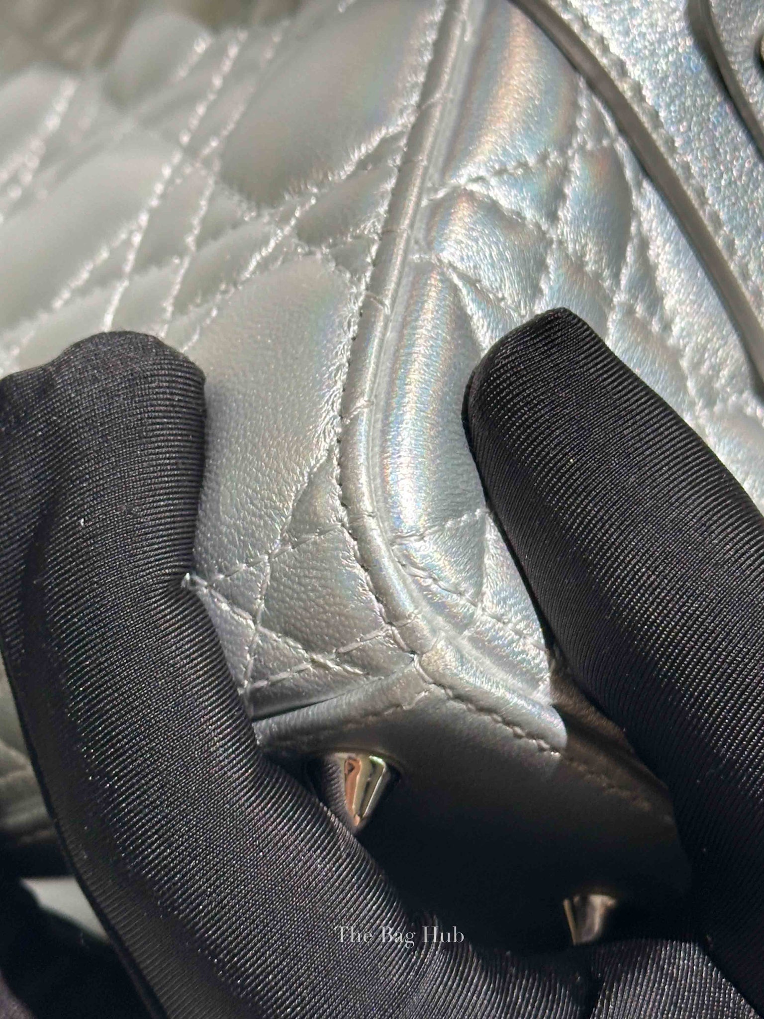 Dior Silver Calfskin My ABCDior Lady Dior Cannage Small Bag