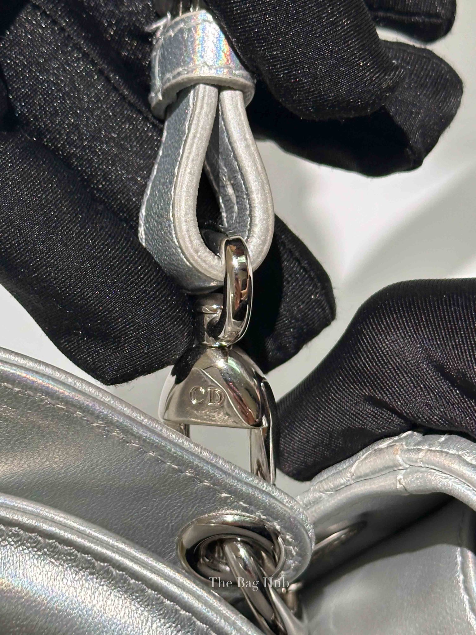 Dior Silver Calfskin My ABCDior Lady Dior Cannage Small Bag