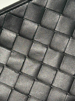 Bottega Veneta Black Intrecciato Calfskin Bill Pouch