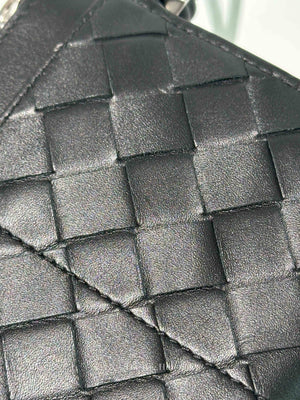 Bottega Veneta Black Intrecciato Calfskin Bill Pouch