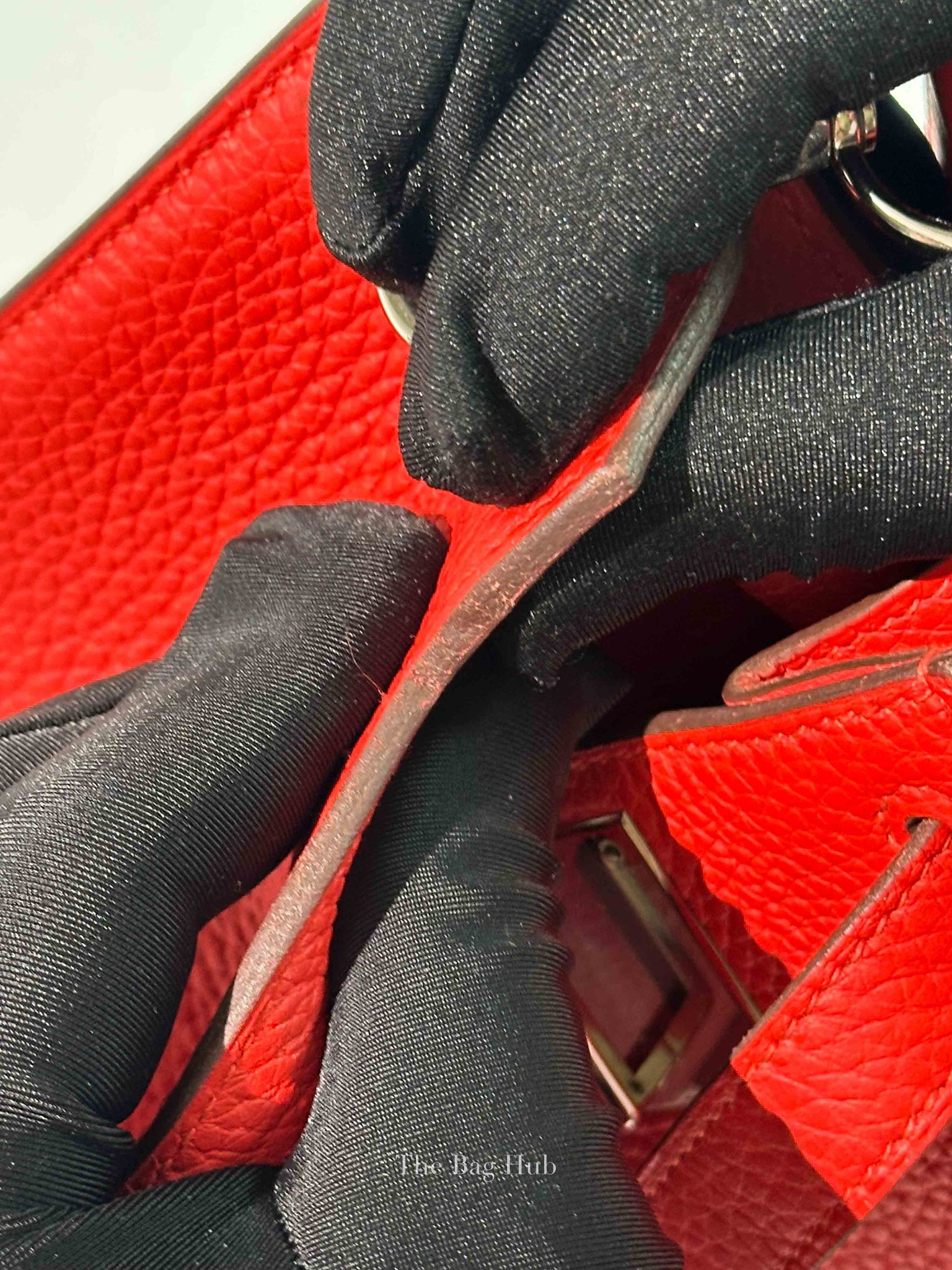 Hermes Rouge Casaque Taurillon Clemence Leather Jypsiere 28 Bag PHW