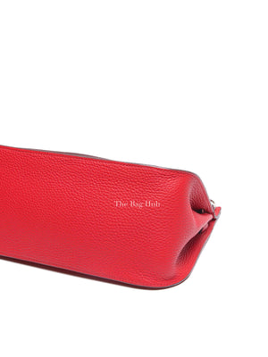 Hermes Rouge Casaque Taurillon Clemence Leather Jypsiere 28 Bag PHW
