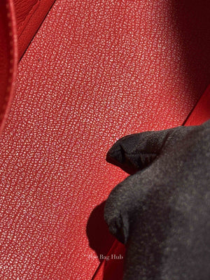 Hermes Rouge Casaque Taurillon Clemence Leather Jypsiere 28 Bag PHW