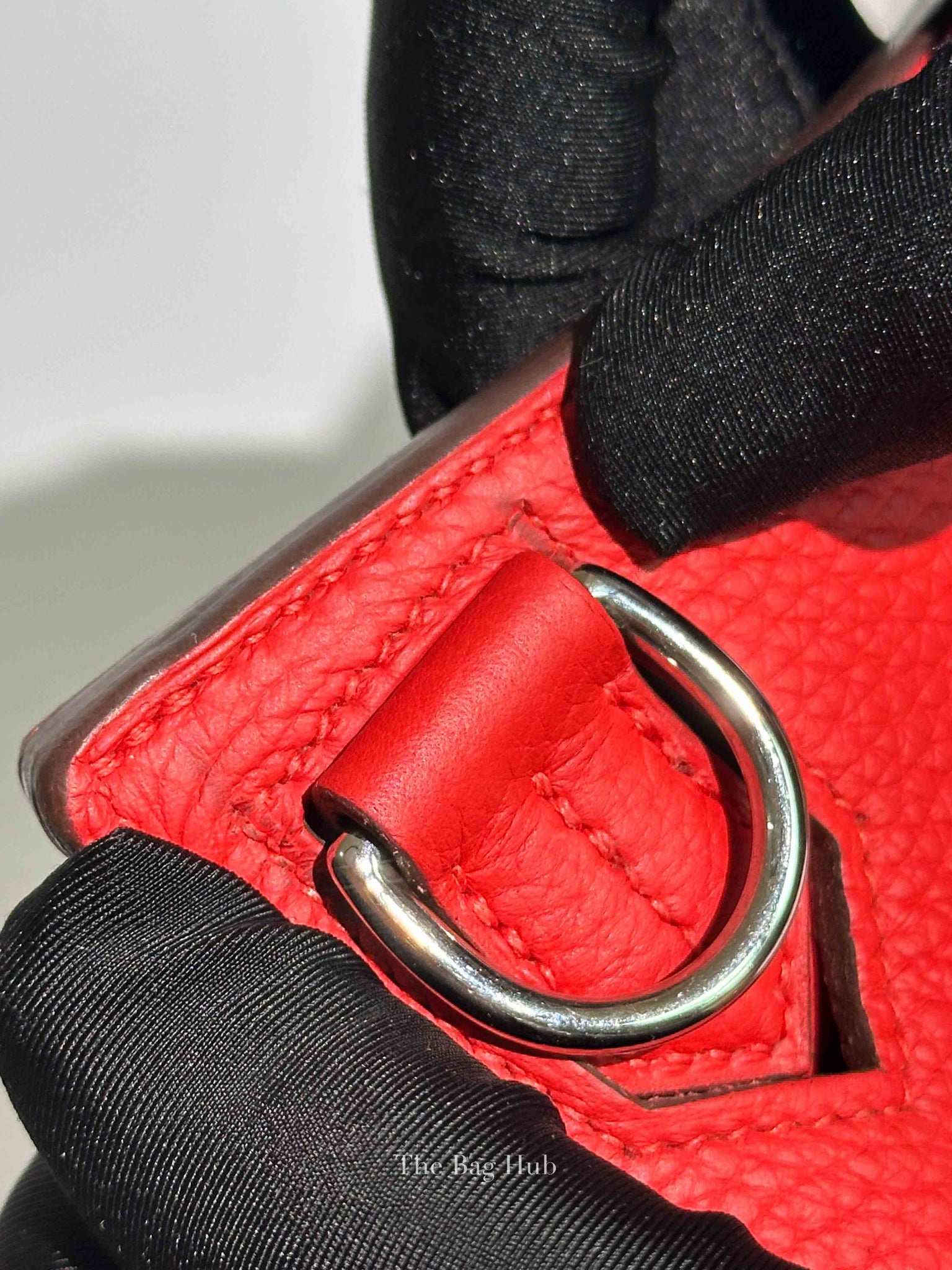 Hermes Rouge Casaque Taurillon Clemence Leather Jypsiere 28 Bag PHW