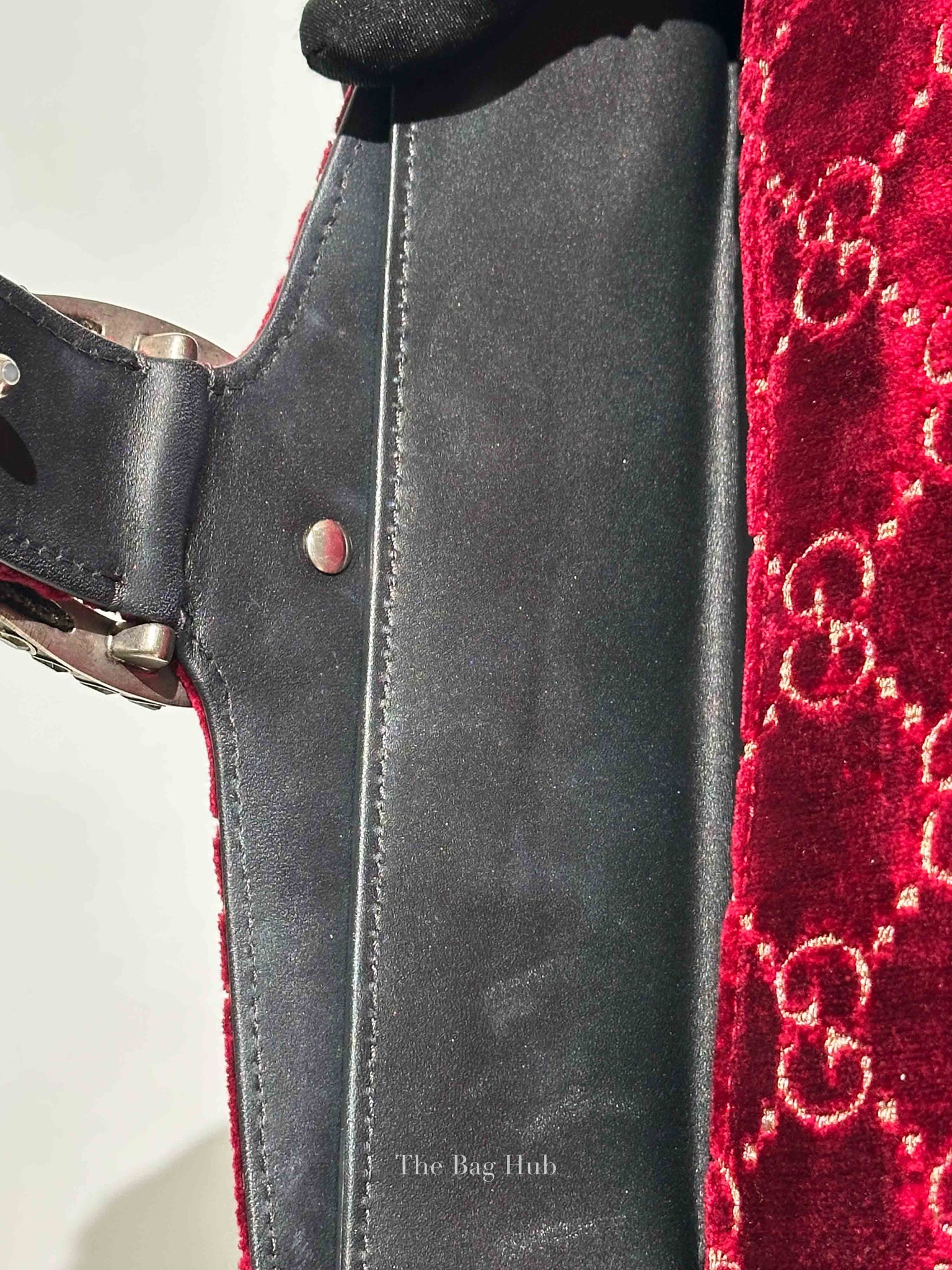 Gucci Red/Black Velvet GG Monogram Dionysus Small Shoulder Bag