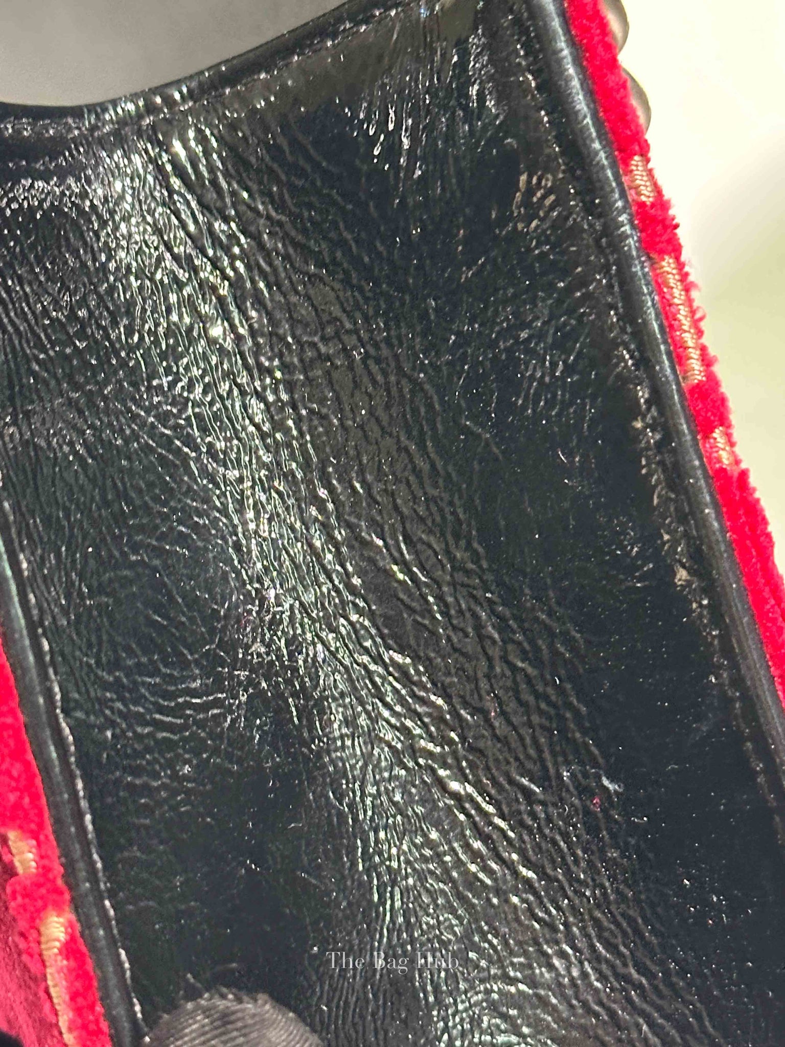 Gucci Red/Black Velvet GG Monogram Dionysus Small Shoulder Bag